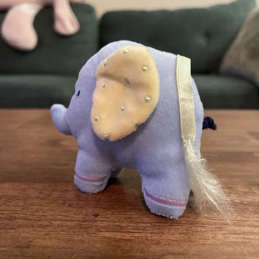 Carters Just One Year Blue Yellow Elephant Plush Baby‎ Lovey Crib Toy Mini 4.5